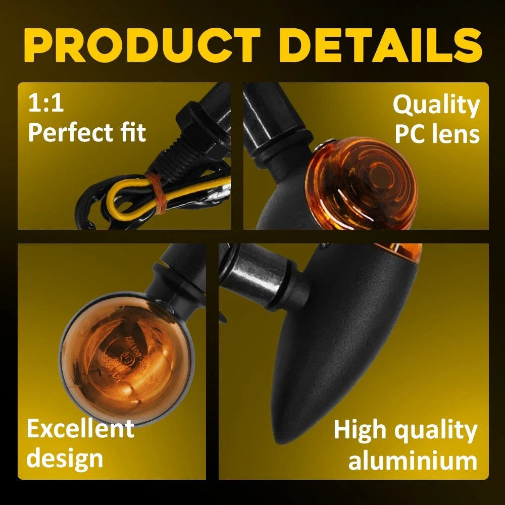 4X Amber Turn Signal Blinker Indicator Lights for Motorcycle (EPY)