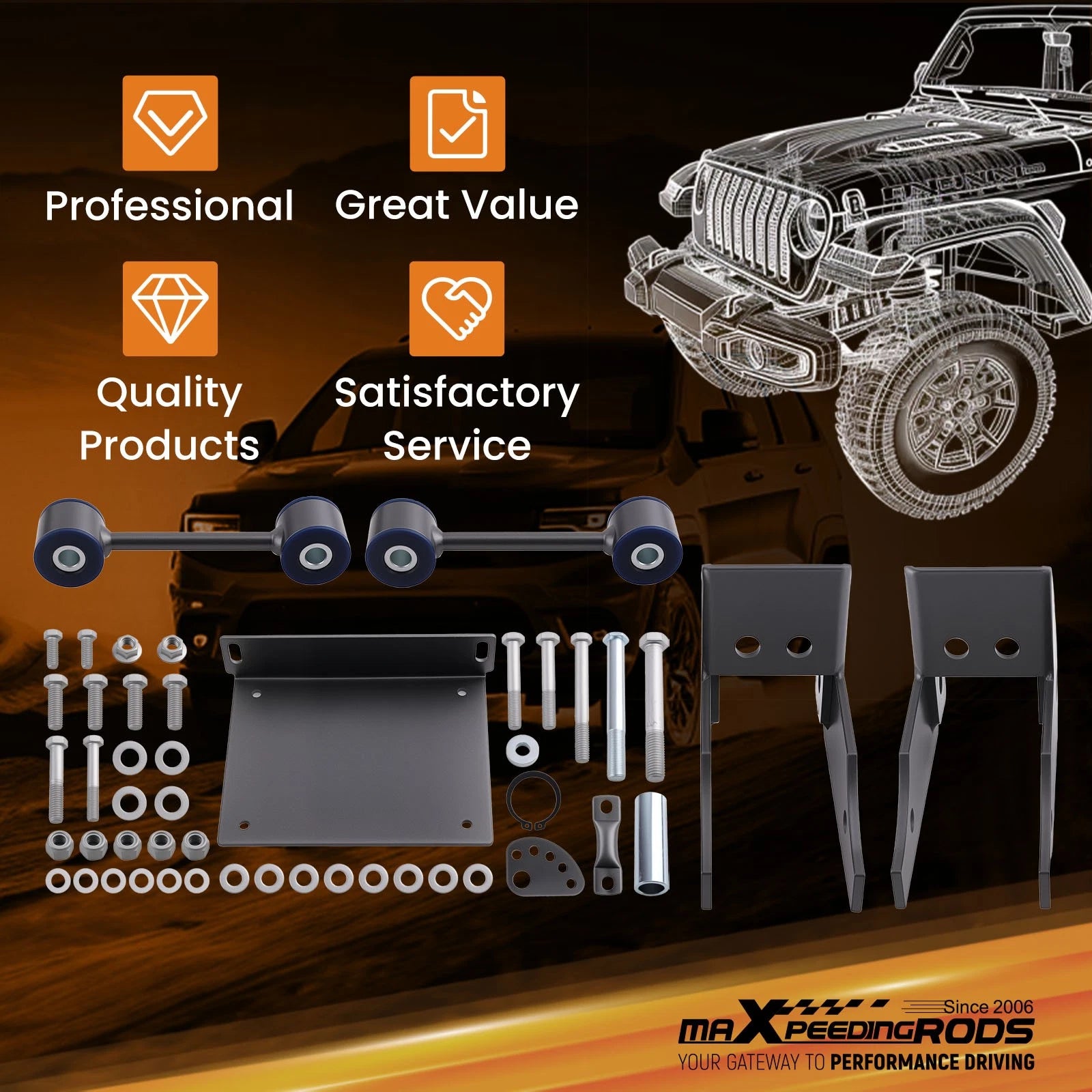 Rear Suspension Kit for Suburban Yukon XL (2000–2014) with End Links