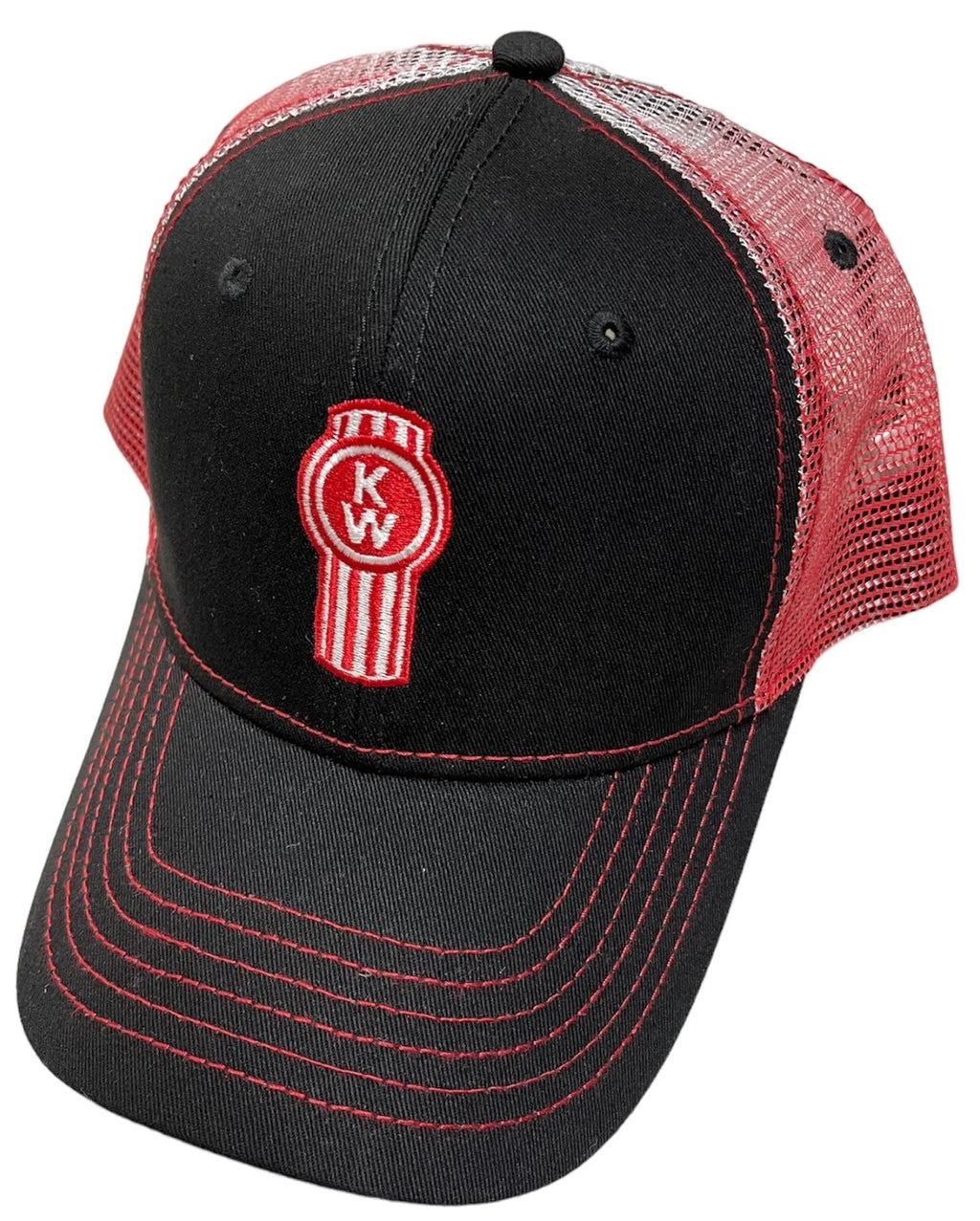 Kenworth Trucks Cap for Kenworth (2010–2023) - Black Red White Ombre Mesh