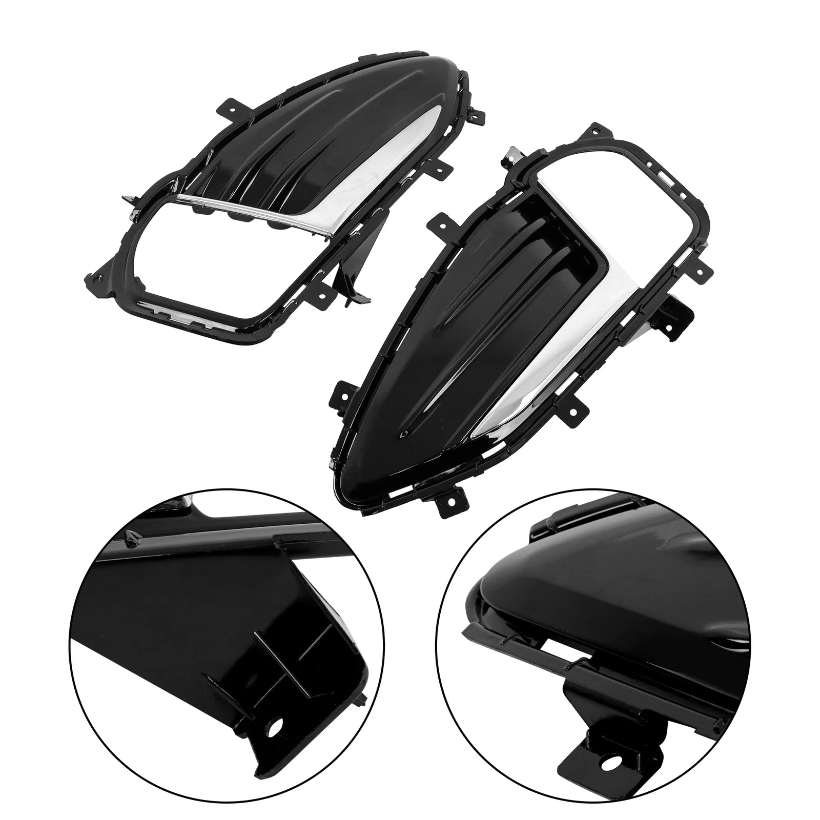 Set of 2 Fog Light Lamp Covers for Ford Edge (2019â2022) with Chrome