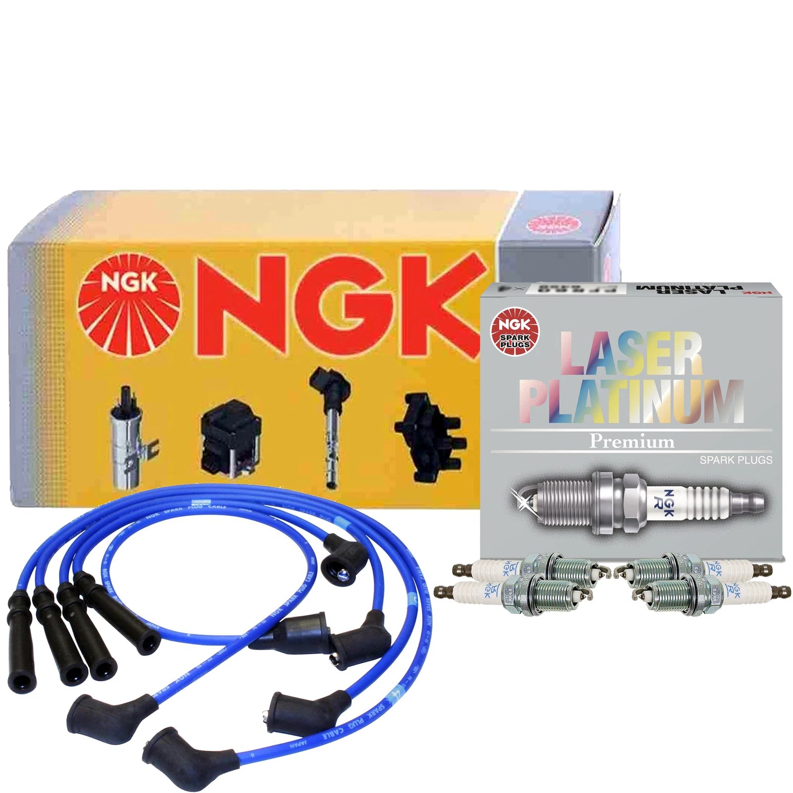 Set of 4 NGK Laser Platinum Spark Plugs for Mazda B2600 MPV (1990–1994)