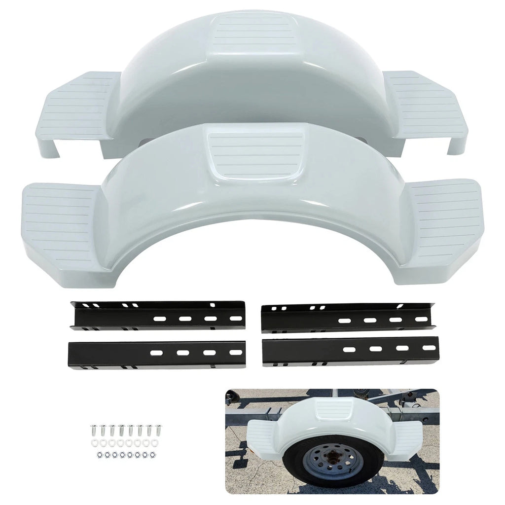 2 Single Axle Trailer Fenders for 13" Wheels Tires (Boat)