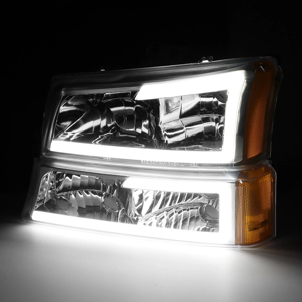 LED Headlight Bumper Lamp for Chevy Avalanche (2003–2007) Chrome/Amber