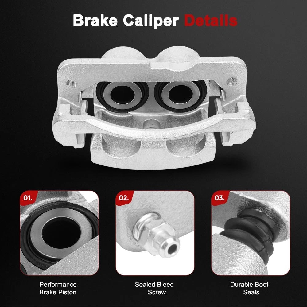 Set of 2 Silver Brake Calipers for Cadillac Escalade (2002-2006)