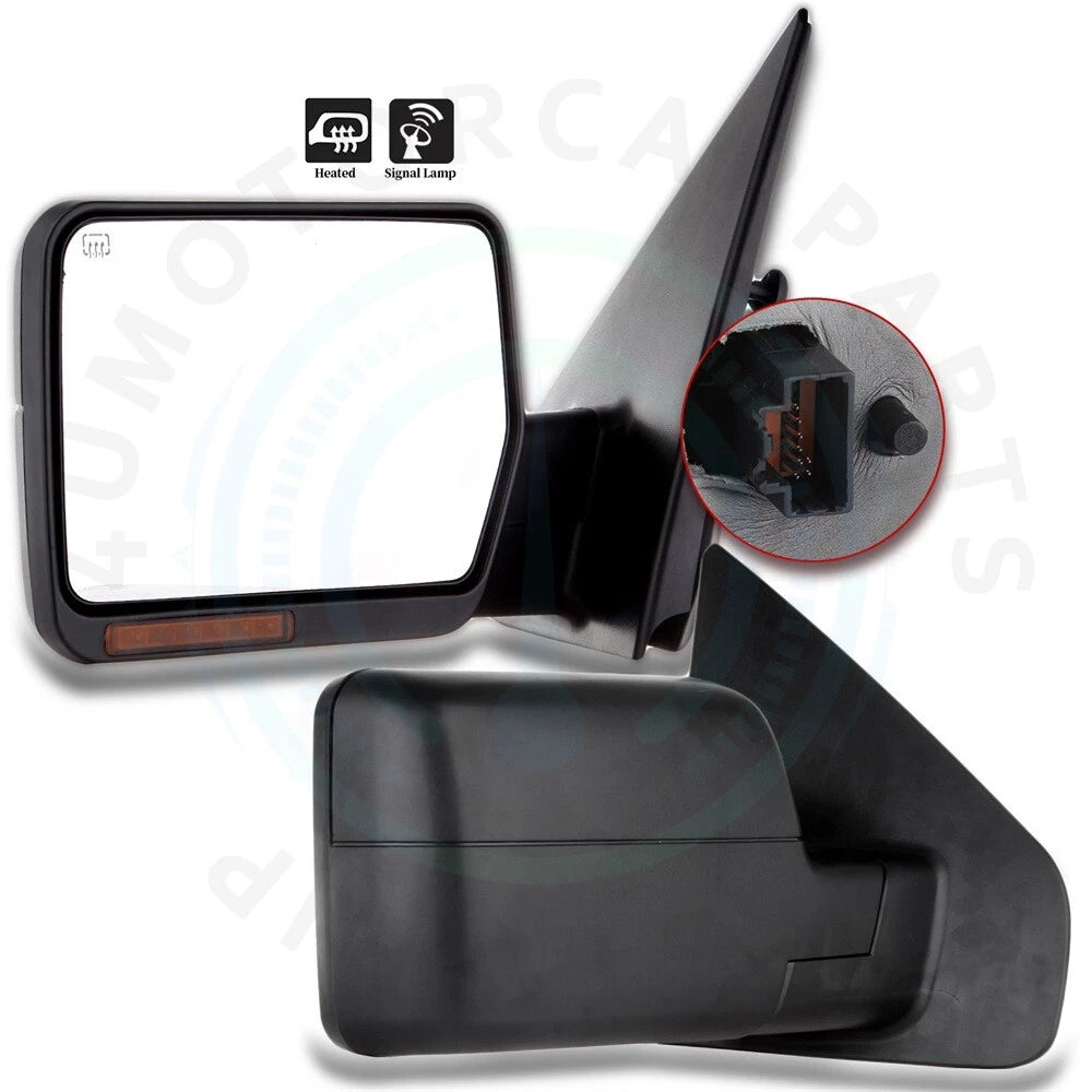 Set of 2 Power Heated Turn Signal Tow Mirrors for Ford F-150 (2004–2016)