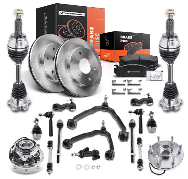 Set of 23 Brake Rotor Pad Hub Bearing CV Axle Control Arm Kit for Chevy GMC
