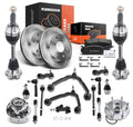 Set of 23 Brake Rotor Pad Hub Bearing CV Axle Control Arm Kit for Chevy GMC