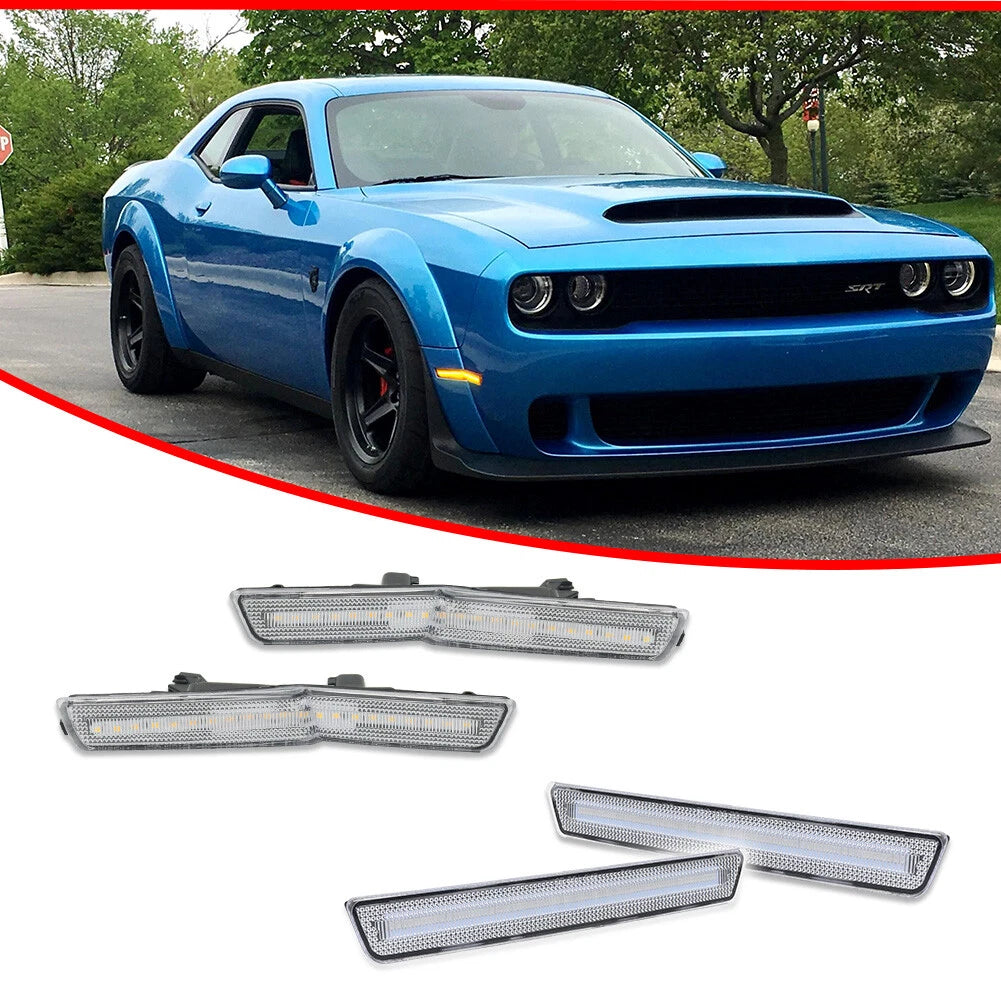 4X Clear LED Side Marker Lights for Dodge Challenger (2018–2022)
