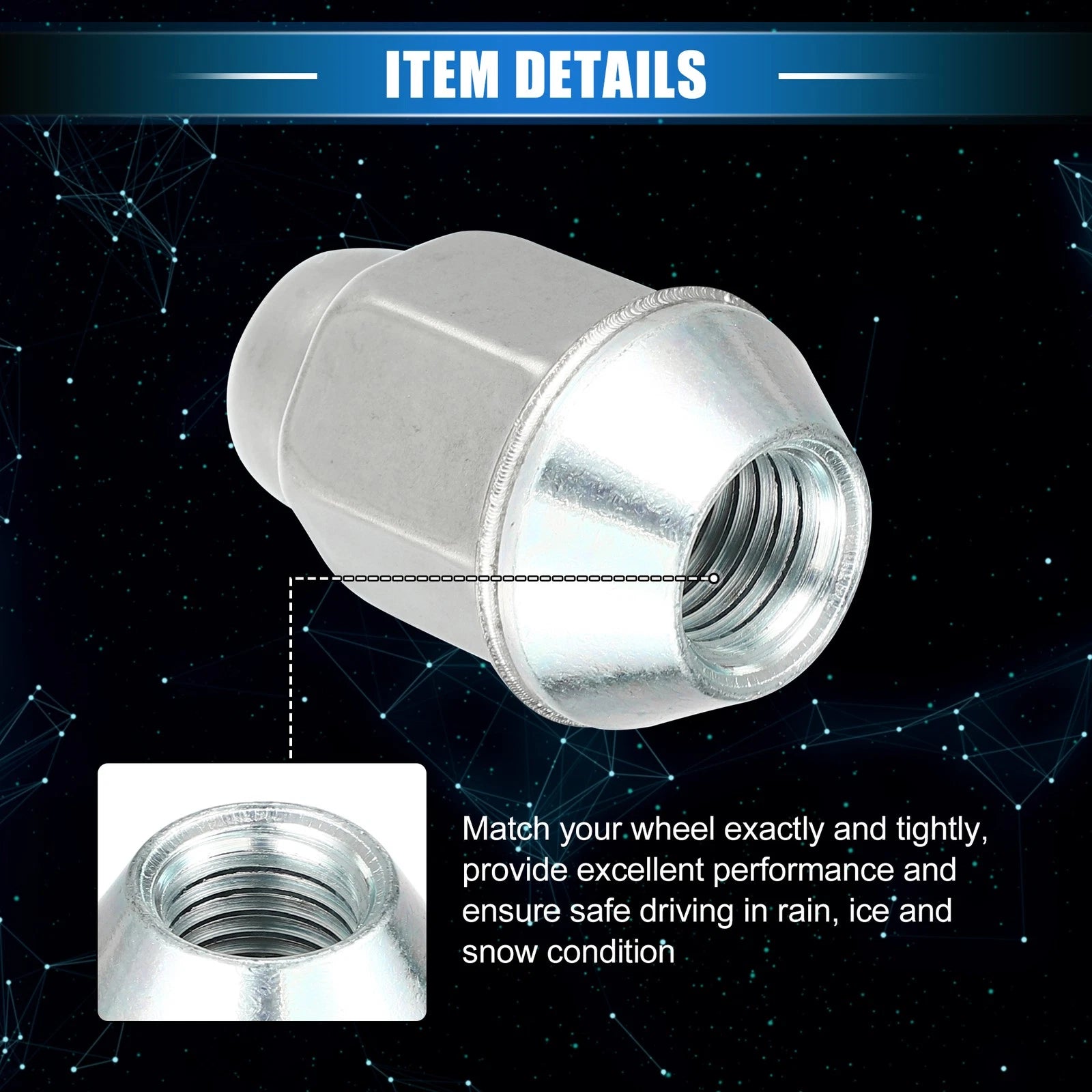 10pcs M12x1.5 Wheel Lug Nuts for Chevrolet Malibu Impala (No.88891748)