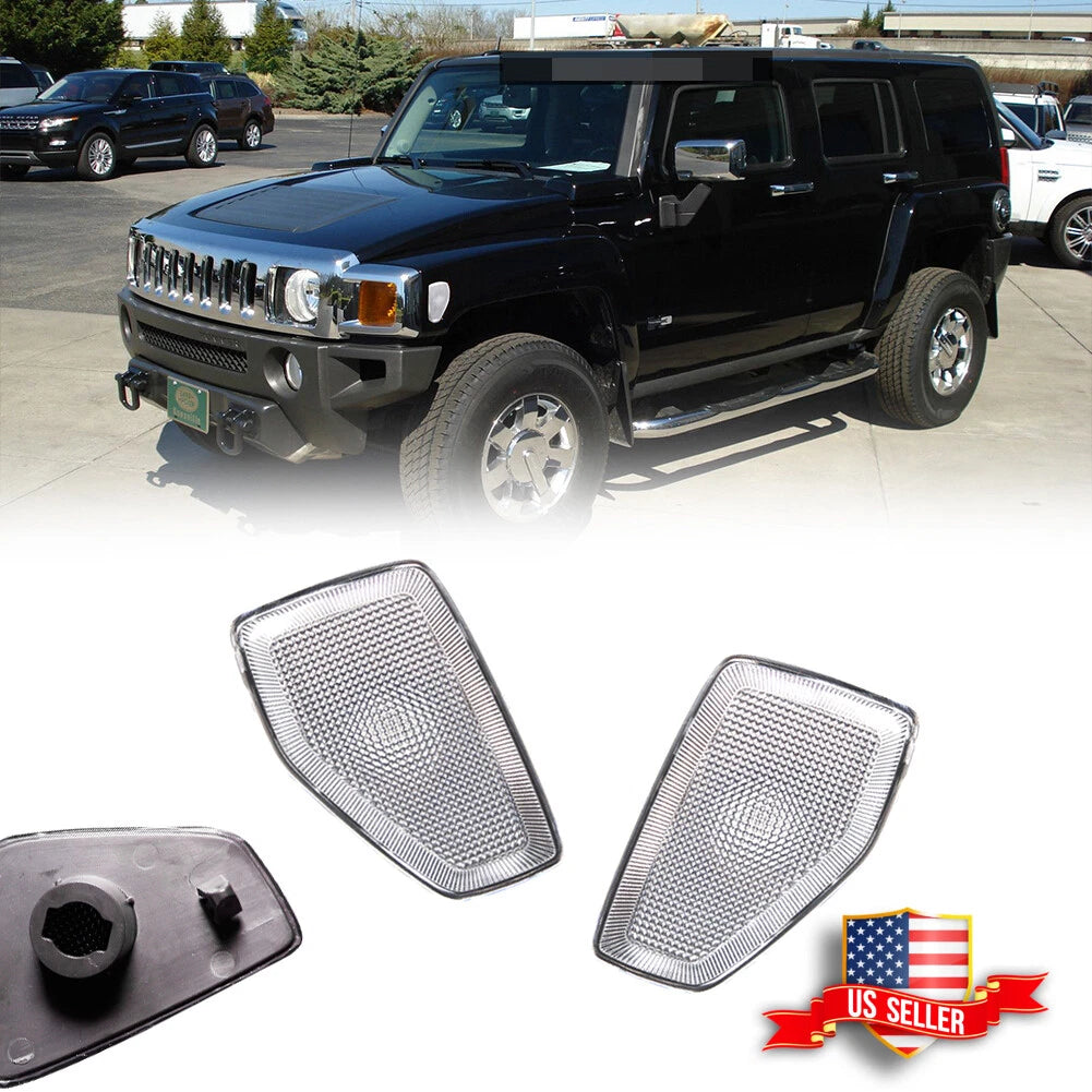 Clear Front Fender Side Marker Lights for Hummer H3/H3T (2005–2010)