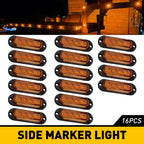 16pcs LED Rear Side Marker Lights for RV Truck Trailer (Amber)