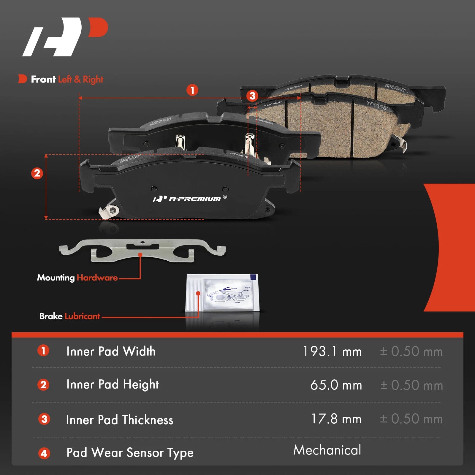 4X Front Ceramic Brake Pads for Ford Edge (2015–2022) Lincoln MKX Nautilus
