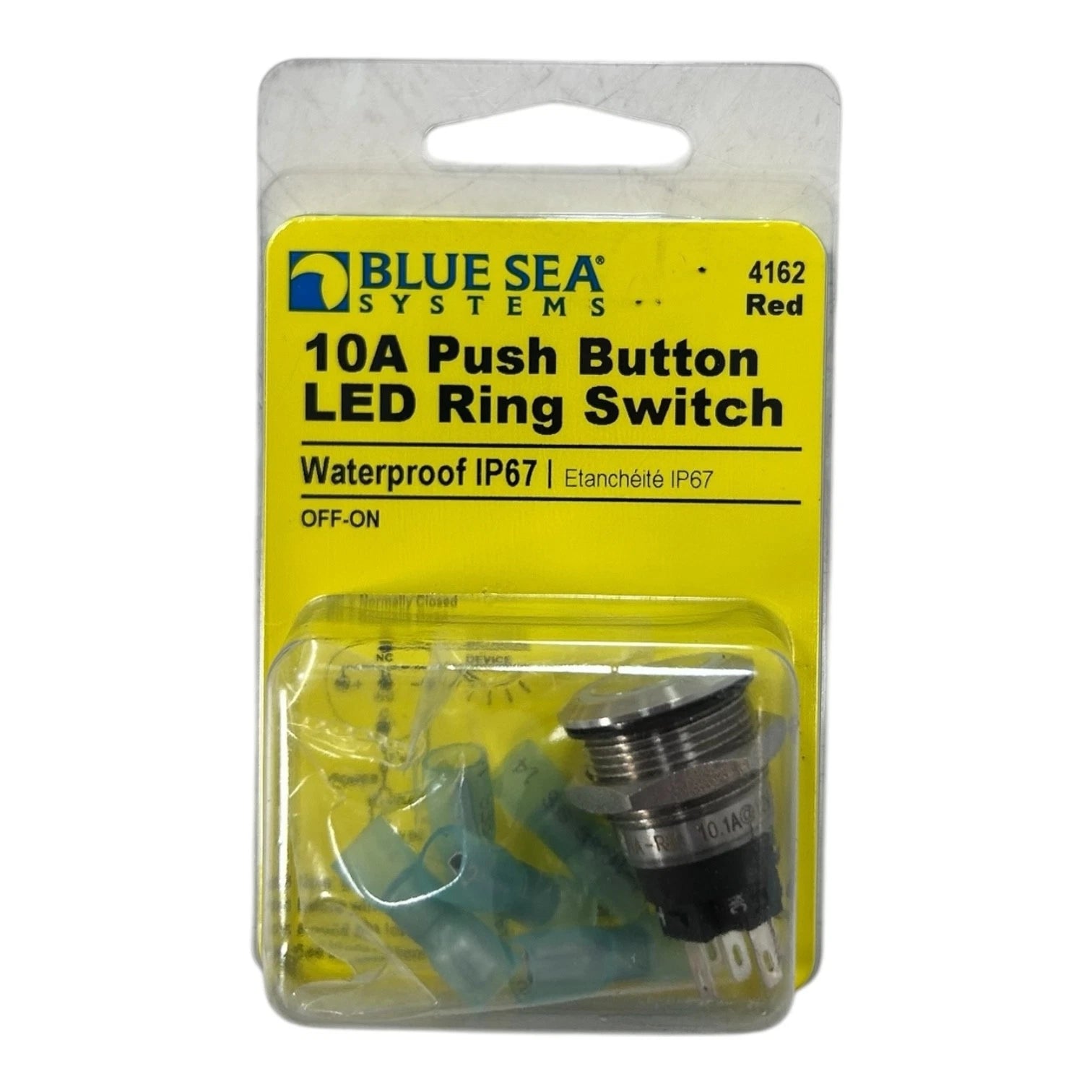 Marine Push Button LED Ring Switch 10A / 12V for Blue Sea Systems (4162)
