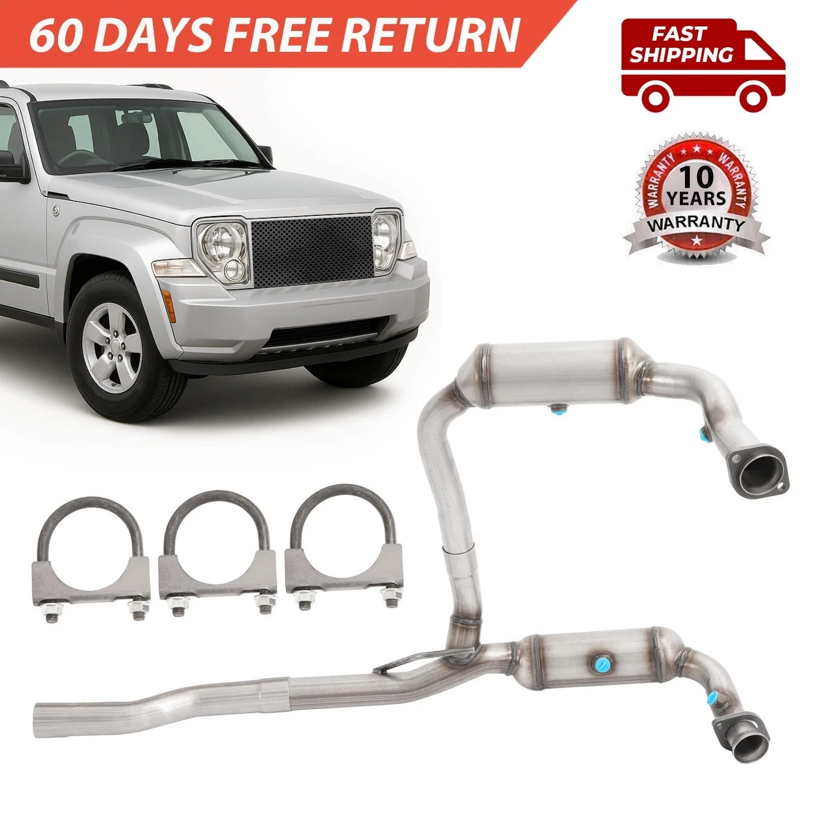 Y Pipe Catalytic Converter for Jeep Liberty (2008–2013) / Dodge Nitro (2007–2012) V6 3.7L