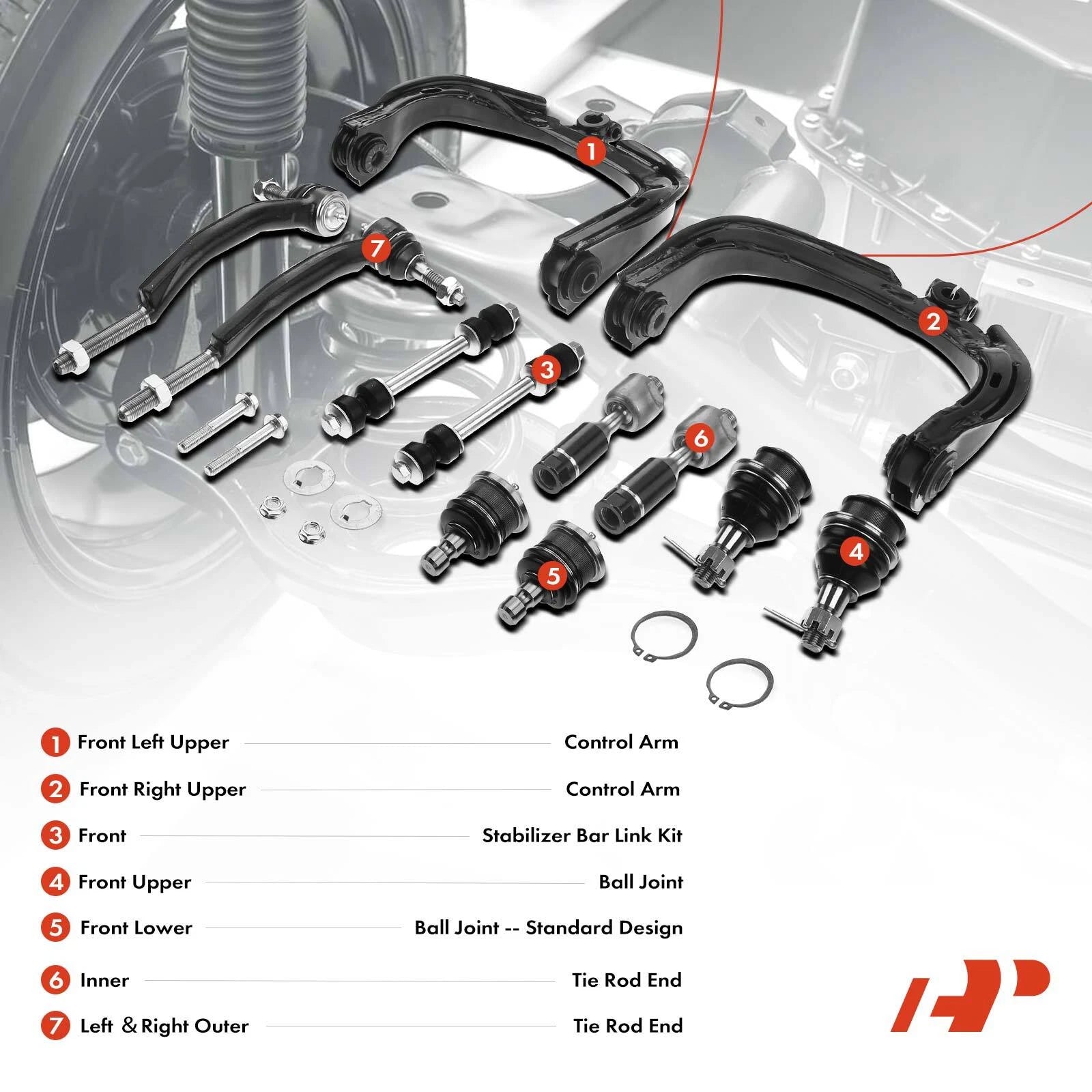 Set of 12 Front Control Arms with Ball Joints for Chevy Saab GMC