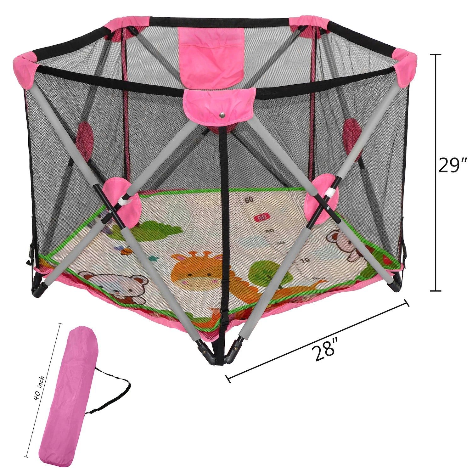 Safety Playpen for Infants and Toddlers (Portable, Foldable, Mesh)