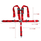 Set of 2 Red 5-Point Racing Harness Seat Belts with Quick Release