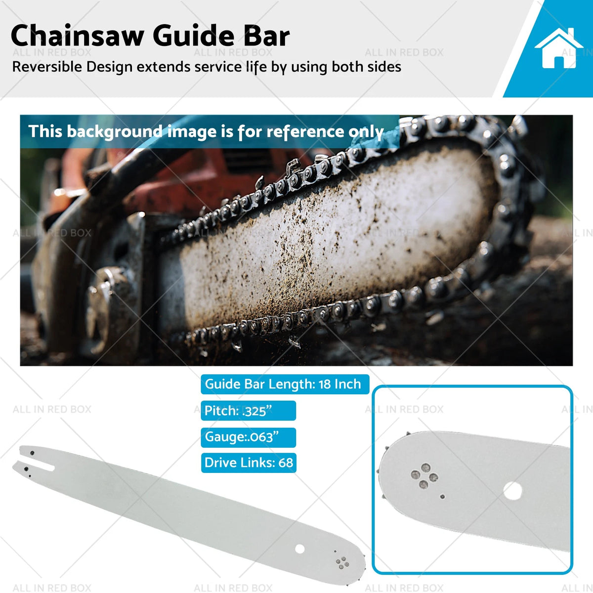 18'' Chainsaw Bar .325 .063 68DL for Stihl MS 231 C-BE, MS 250 (2010–2023)