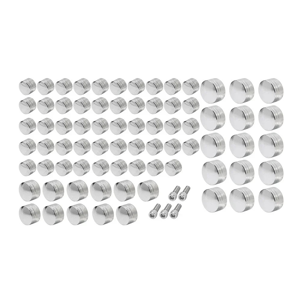 75X Chrome Engine Bolt Topper Caps for Harley Touring Road Street Glide (07-16)
