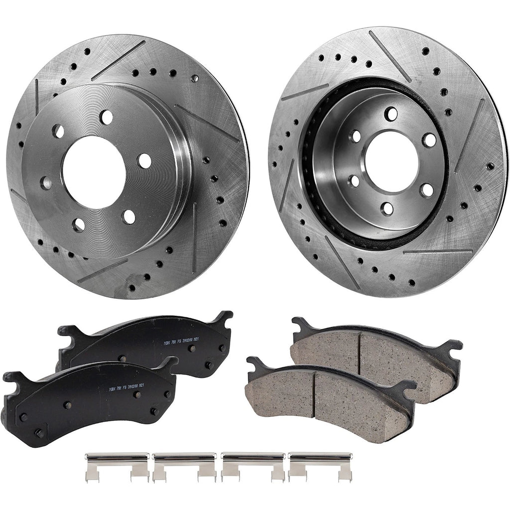 Front Brake Disc Rotors and Pads Kit for Chevrolet Tahoe (2000)