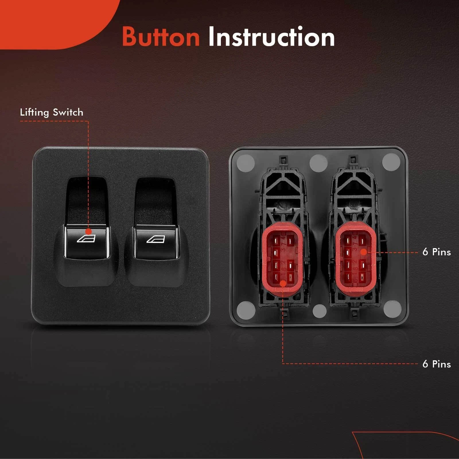 Front Power Window Switch for Ford Transit Connect (2010-2017)