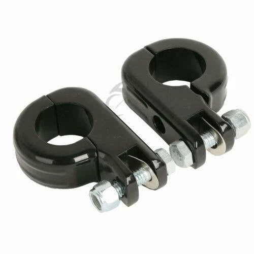 32mm Black Highway Engine Guard Bar Foot Pegs Bracket Clamps for Harley Dyna
