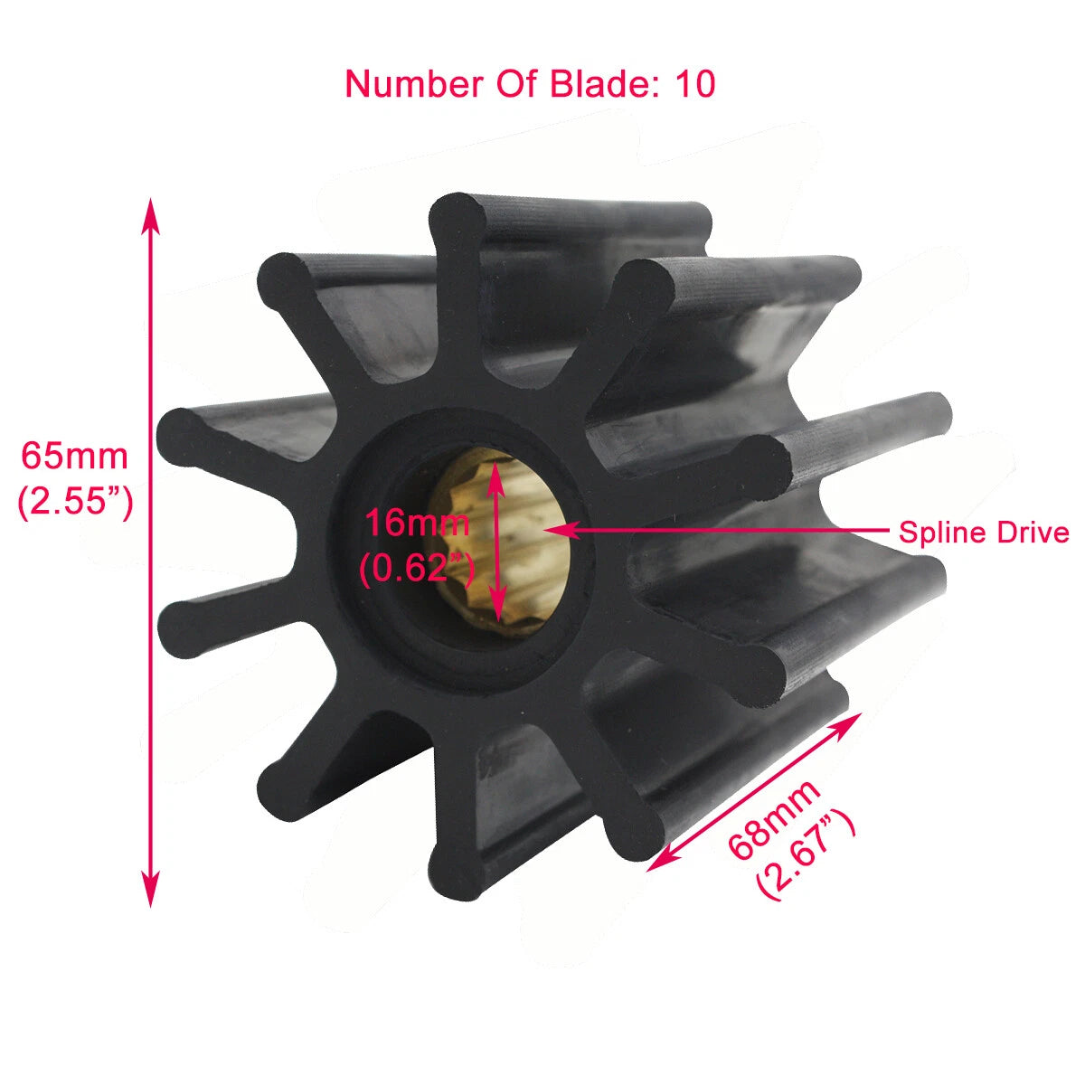 Sea Water Pump Impeller for Mercruiser (11593-46090, Jabsco 31130-0061)