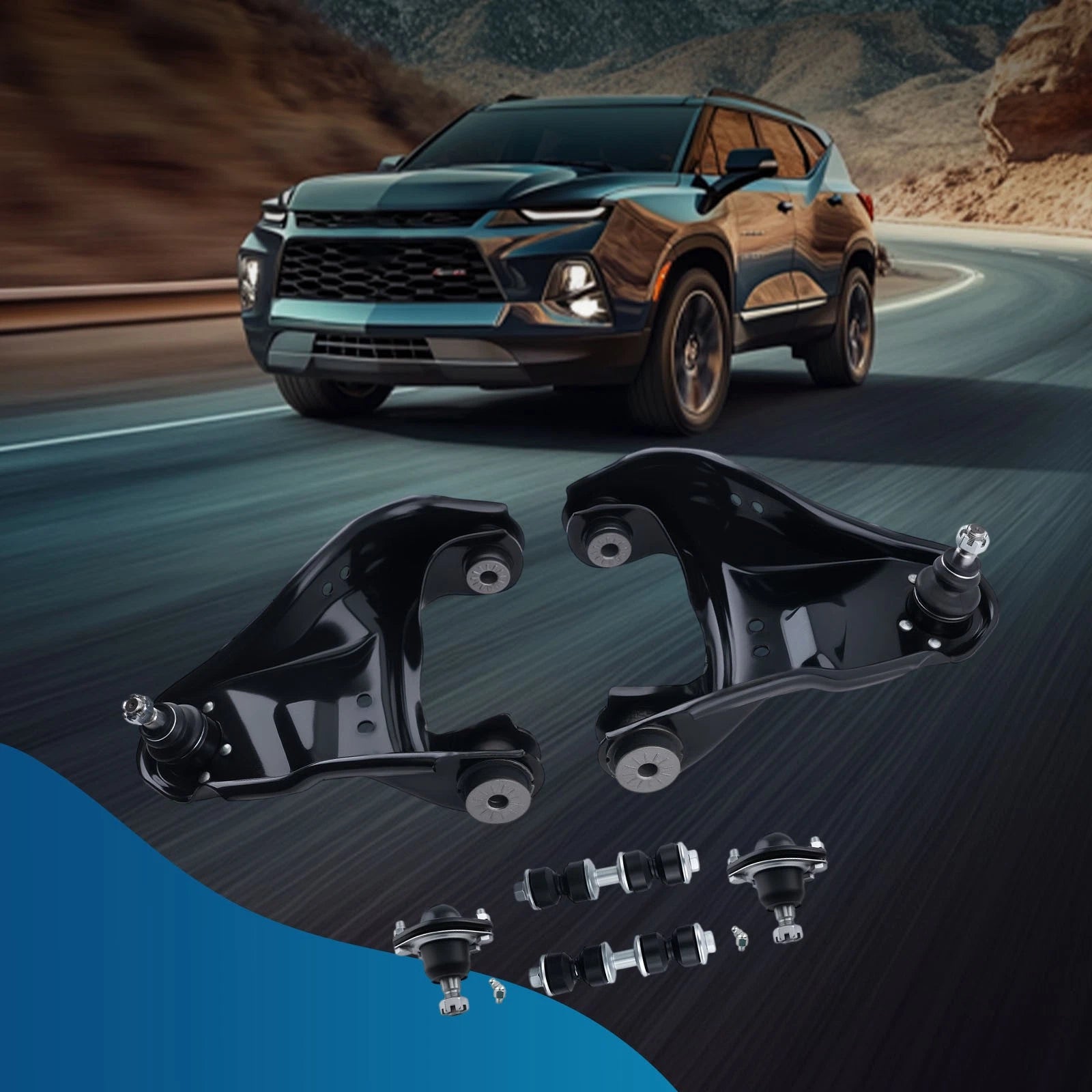6x Front Upper Control Arms Suspension Kit for Chevy Blazer S10 Jimmy (1997–2005)