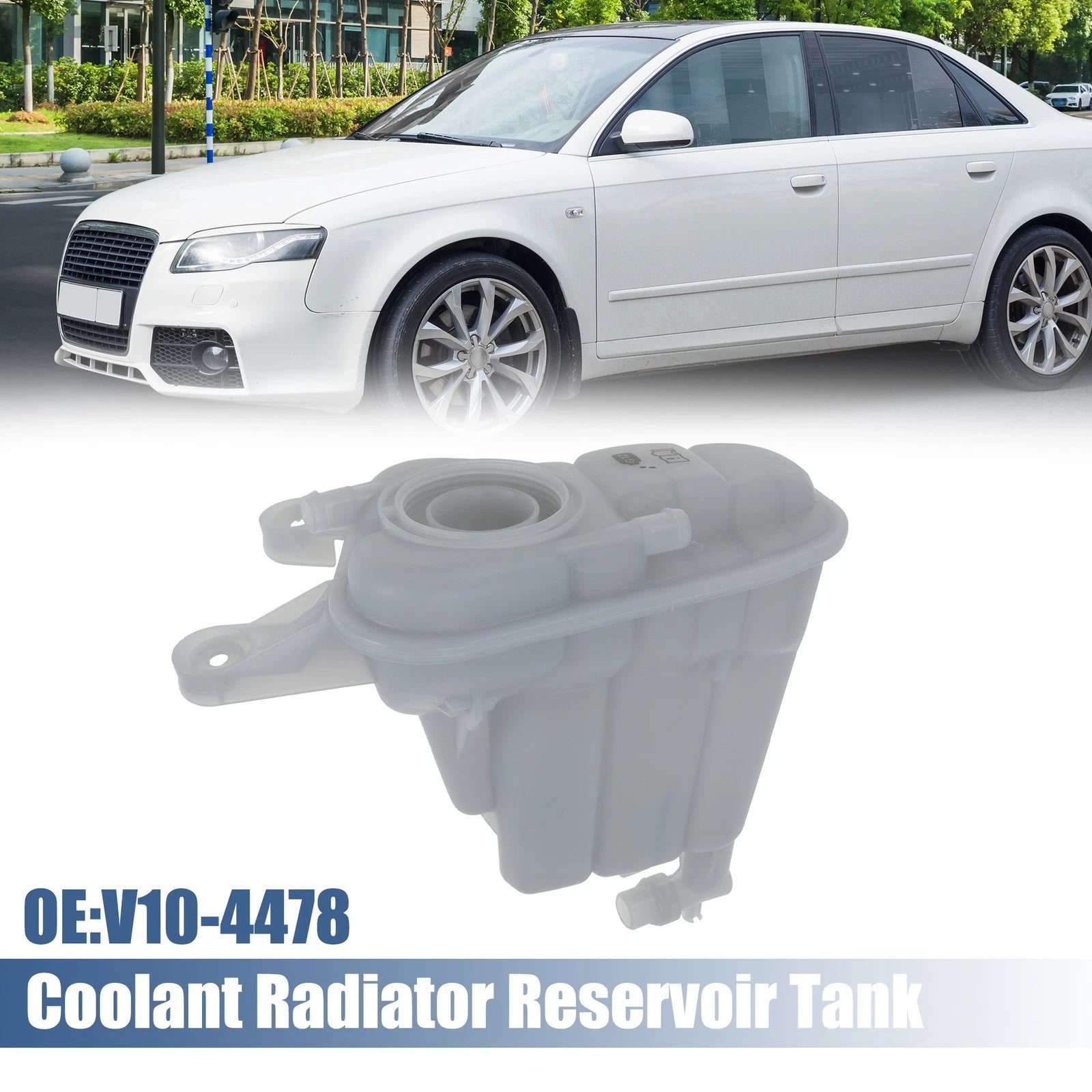 Coolant Radiator Reservoir Tank 8K0121403G w/ Sensor for Audi A4 (2002–2008)