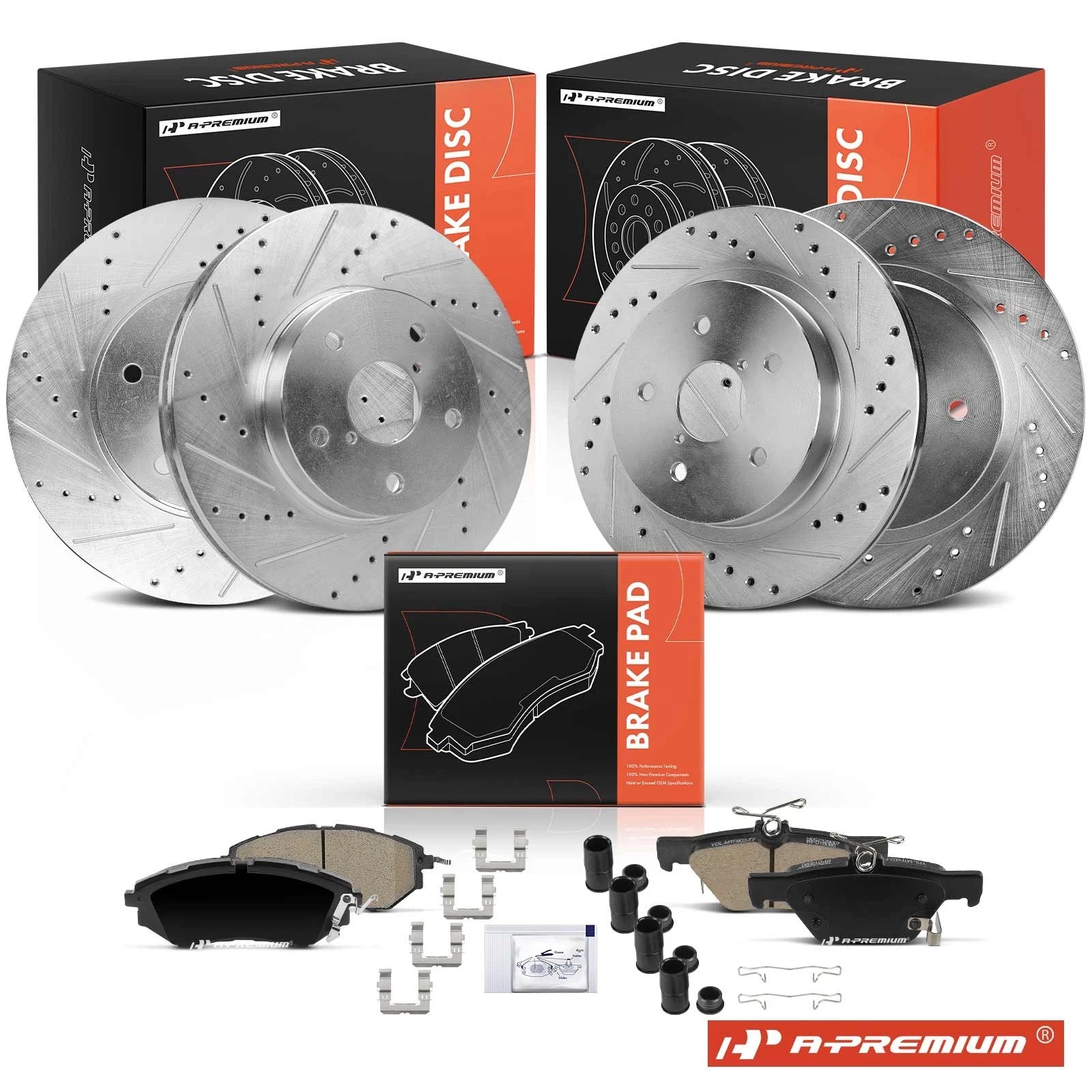 Set of 4 Drilled Brake Rotors & Ceramic Pads for Subaru Legacy (2015)