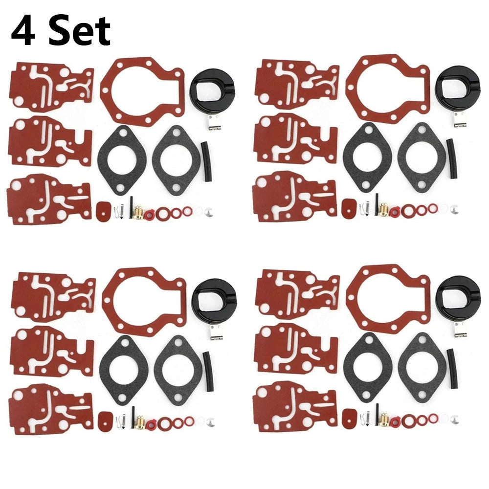 Set of 4 Carburetor Rebuild Kits for Johnson Evinrude 6-20 HP 0439073