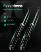 2X Rear Shocks Struts for Toyota Prius (2004–2009) 72394