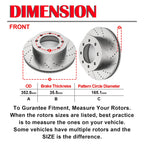 Front Slotted Rotors & Ceramic Brake Pads for Dodge RAM 1500 2500 3500 (2006-2008)
