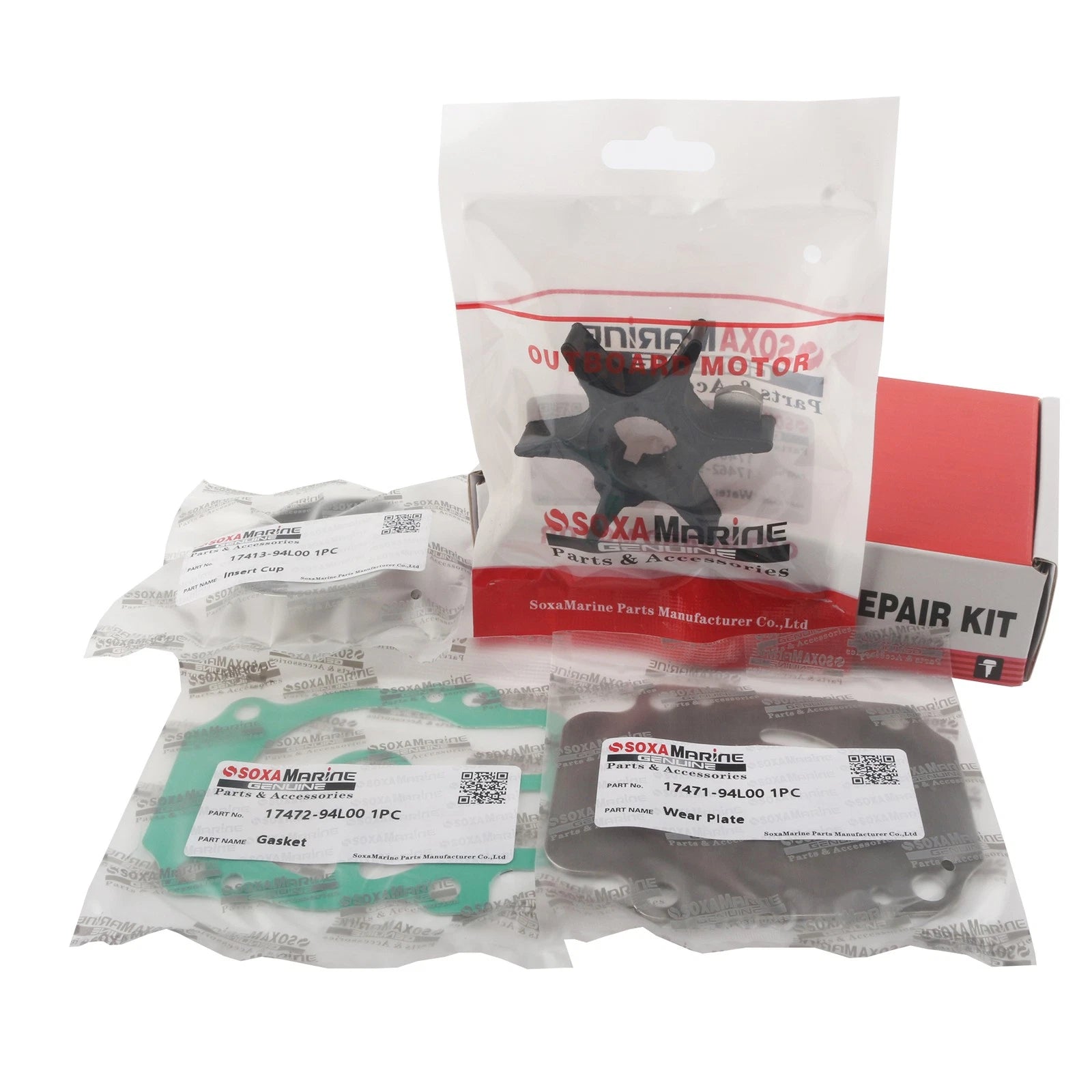 Water Pump Impeller Repair Kit for Suzuki DF25A/30A (25-30 HP) 17400-94L01