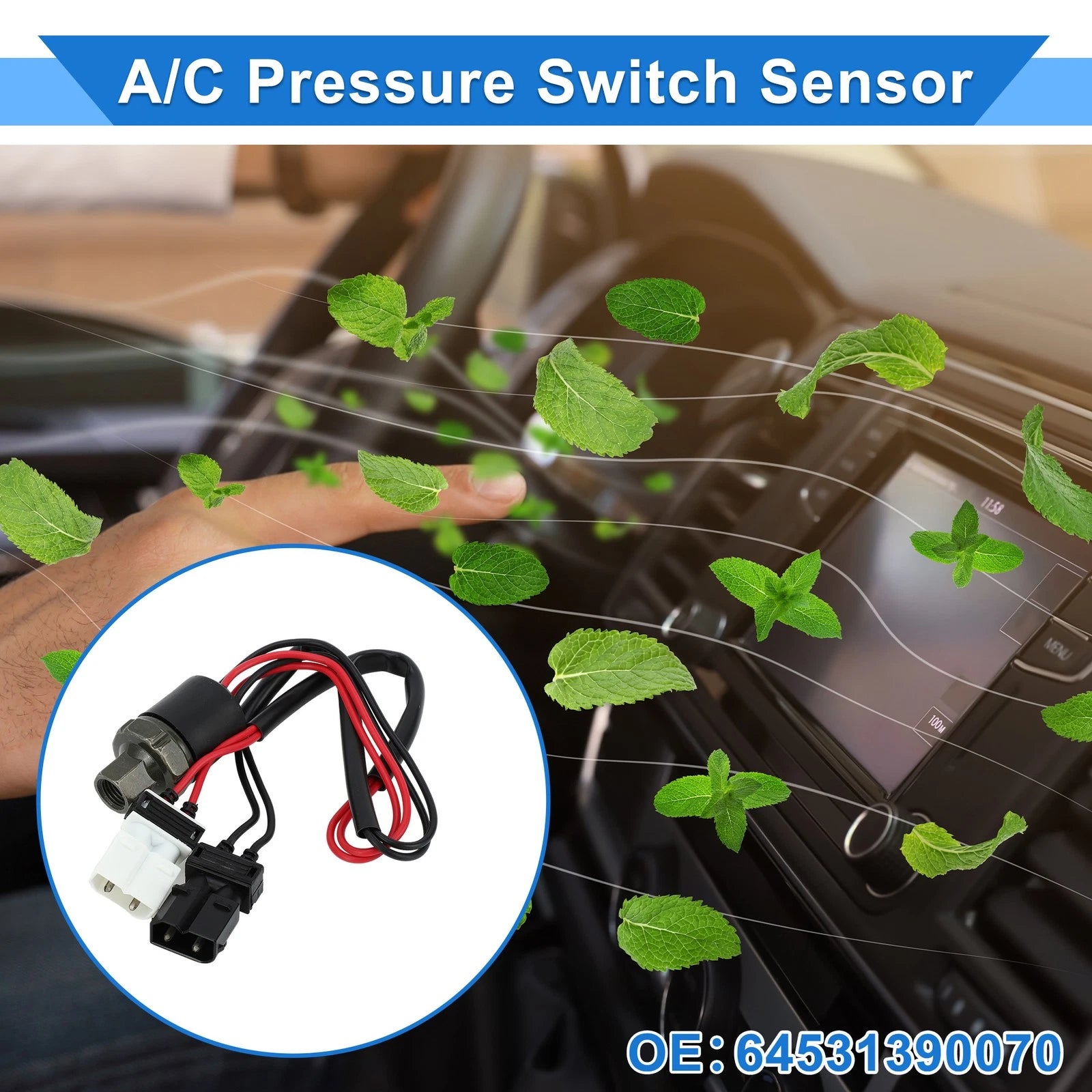 A/C Pressure Switch Sensor for BMW 525I (1989–1995) No. 64531390070 Metal