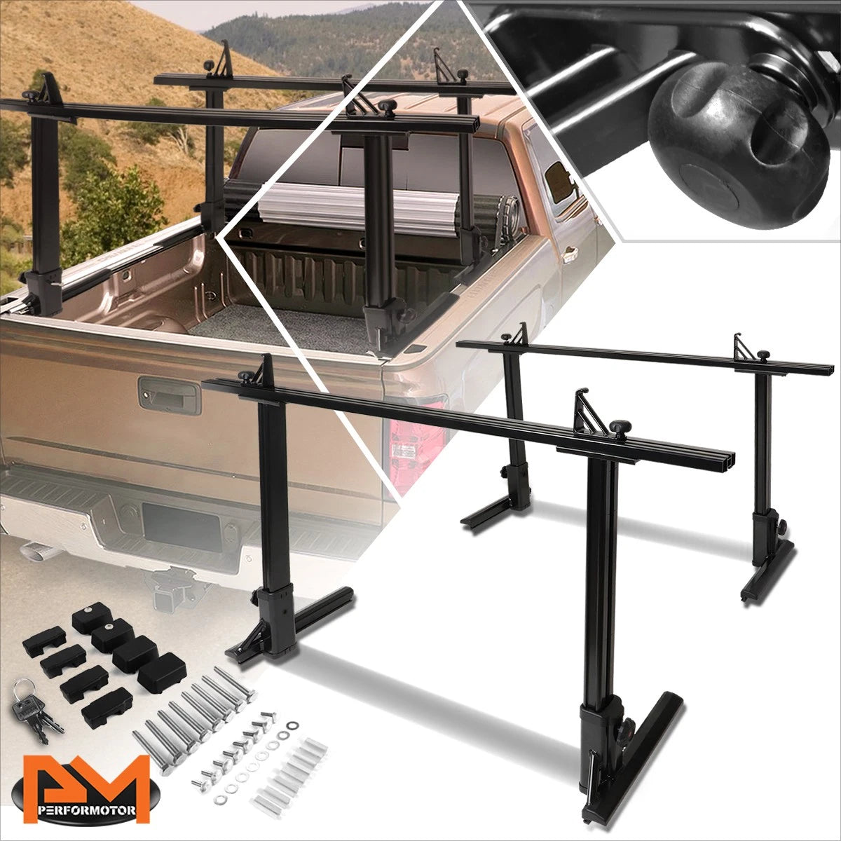 Adjustable Pickup Bed Mount Carrier Rack for Kayak/Canoe/Snowboard/Surfboard