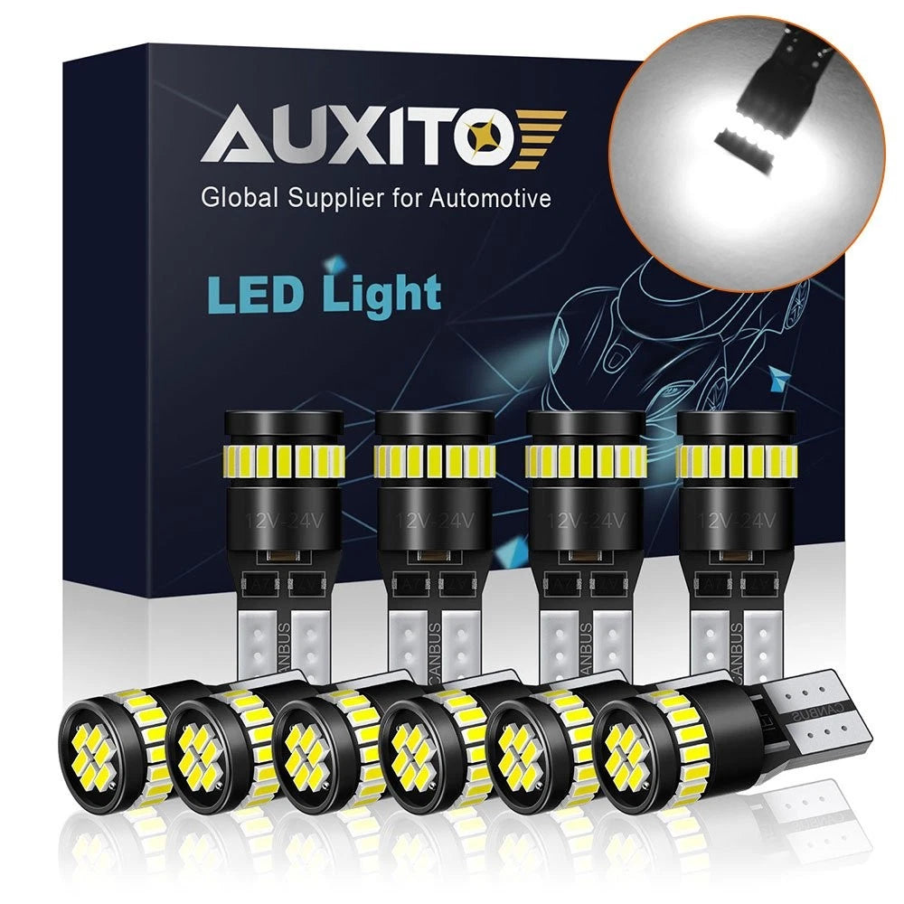 2X AUXITO T10 2825 168 158 194 White LED Light Bulbs for Automotive