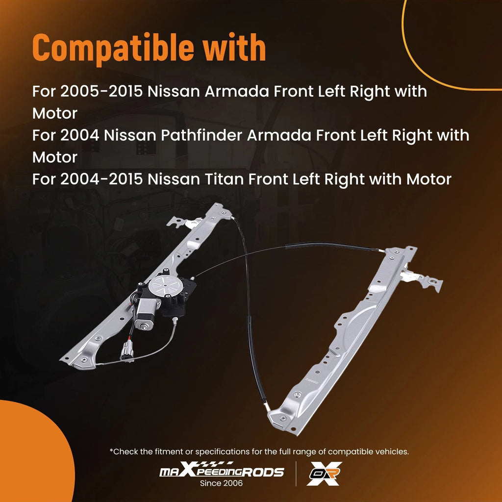 Pair Window Regulators with Motor for Nissan Titan (2004–2015)