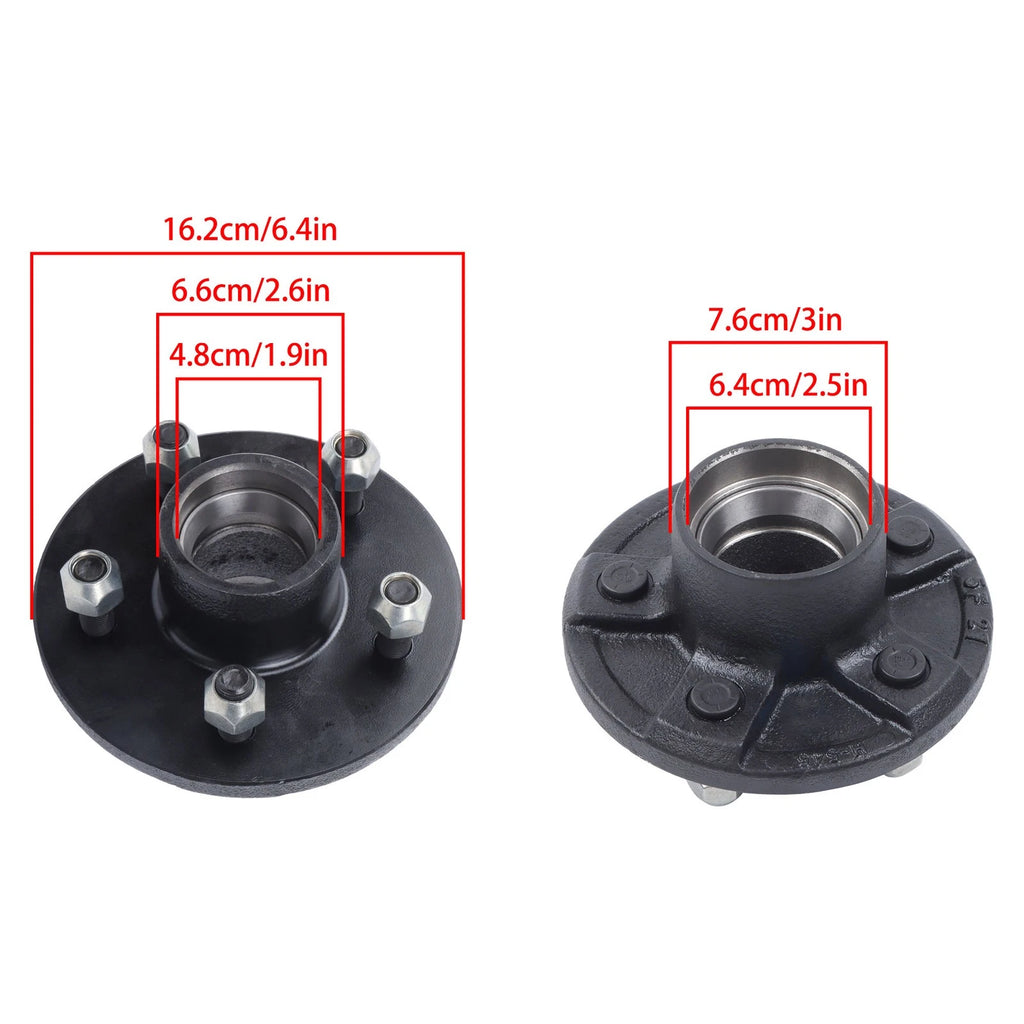 Spindle with Trailer Bearing Kit for 3500 lbs Trailer Hub (5 on 4.5")