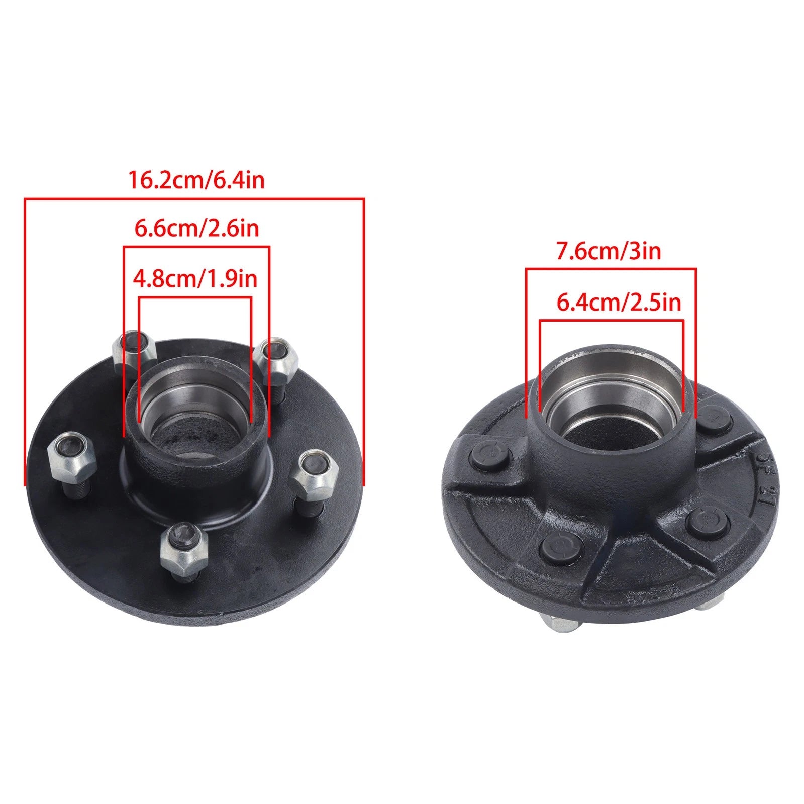 Spindle with Trailer Bearing Kit for 3500 lbs Trailer Hub (5 on 4.5")