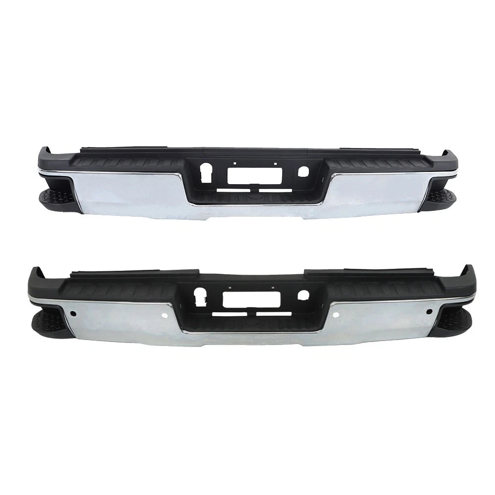 Chrome Rear Bumper Assembly for Chevy Silverado GMC Sierra 2500 3500HD (2015-2019)