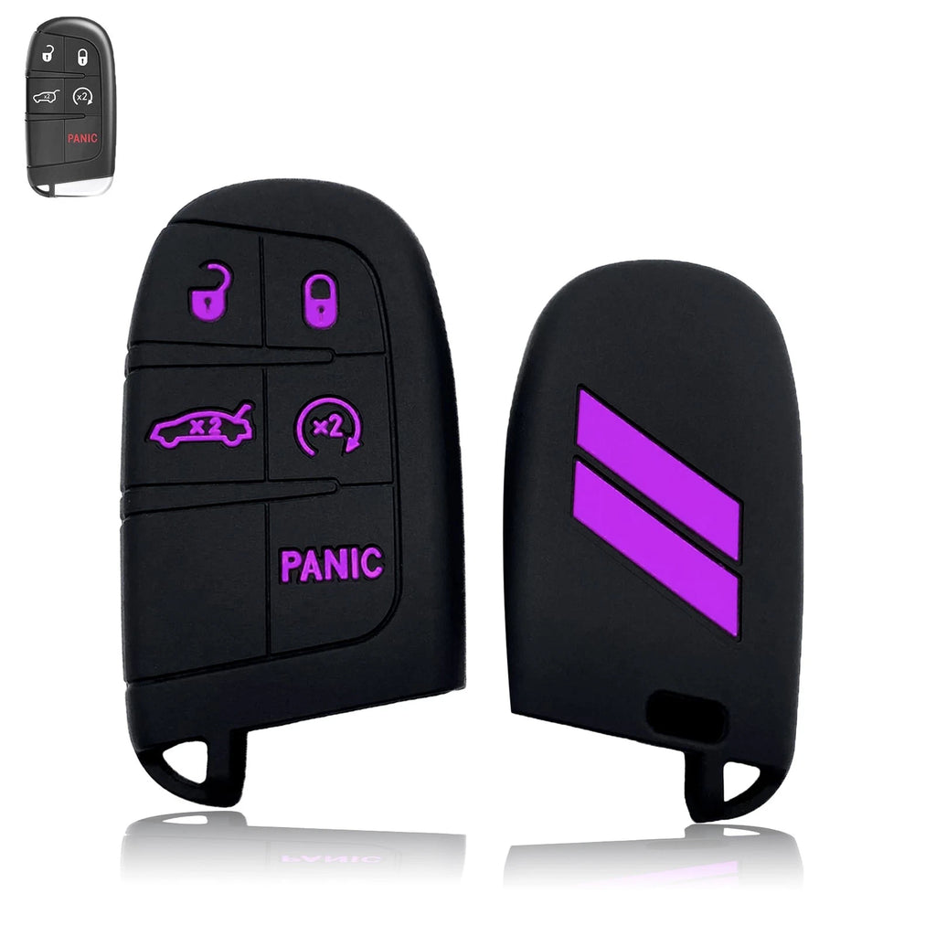 Silicone Remote Key Fob Shell Cover for Jeep Chrysler Dodge (2014–Up)