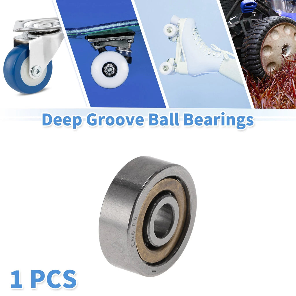 Set of 2 EN6 Deep Groove Ball Bearings for Scooter Skateboard (6x21x7mm)