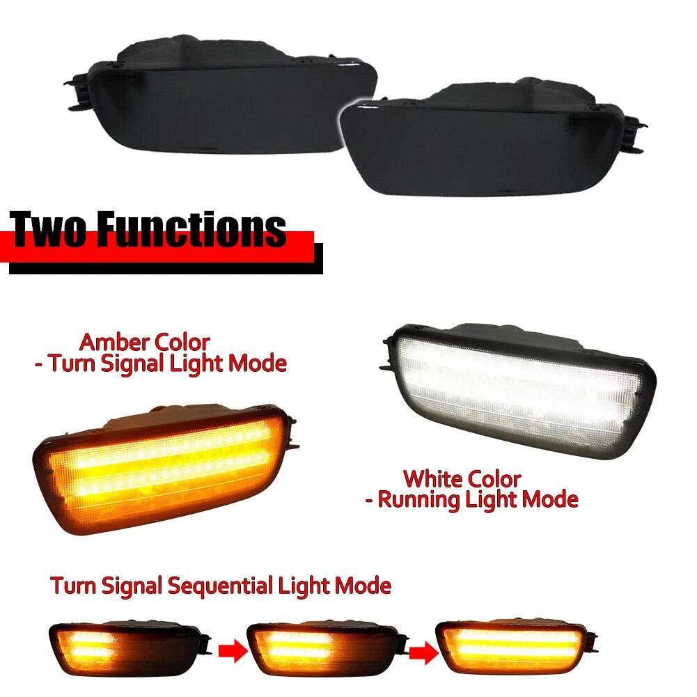 Smoked Lens LED Amber White Signal Parking Lights for Toyota Tacoma (2001–2004)