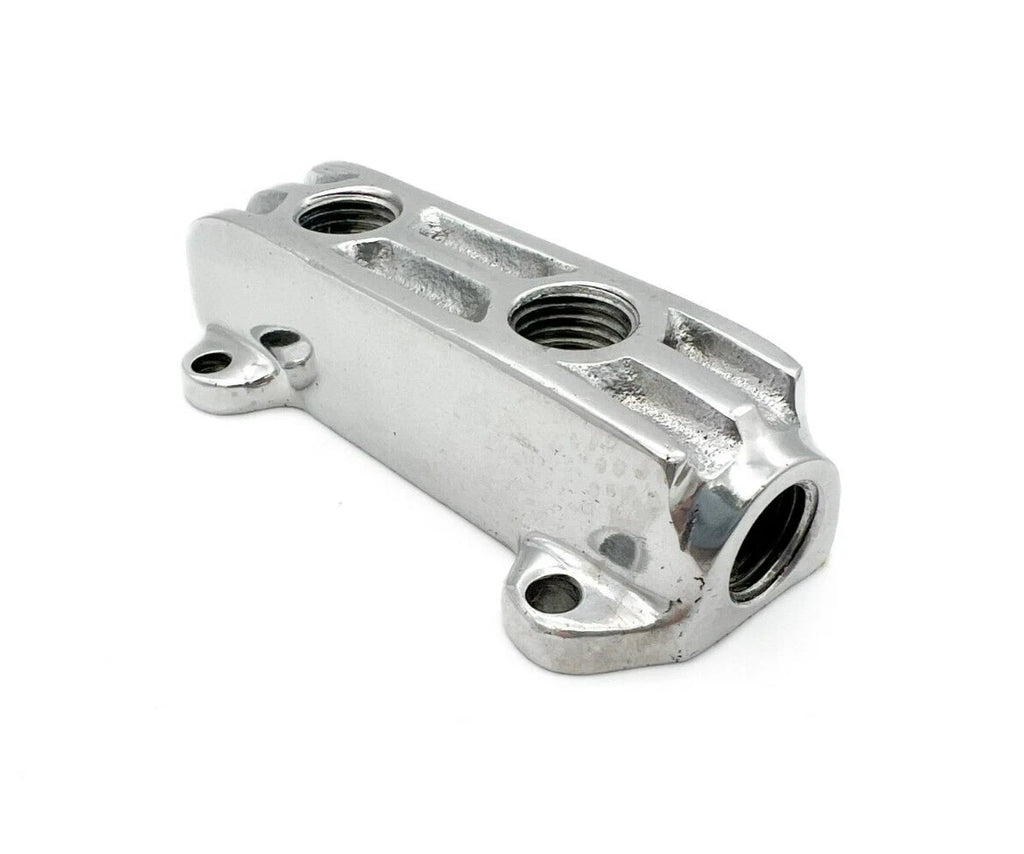 Fuel Distribution Log Block for Hot Rods Polished Straight Finned (2-Port)