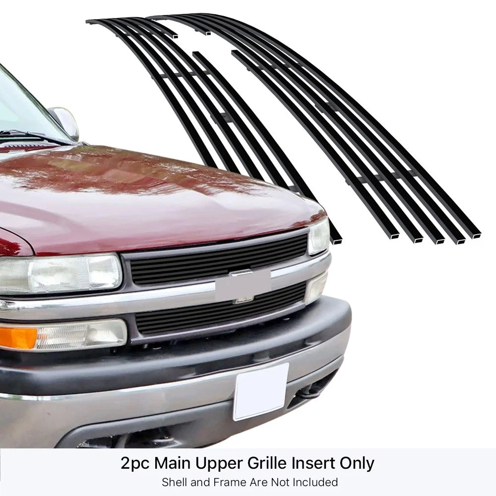 Upper Stainless Black Billet Grille for Chevy Silverado 1500/2500 (1999-2002)