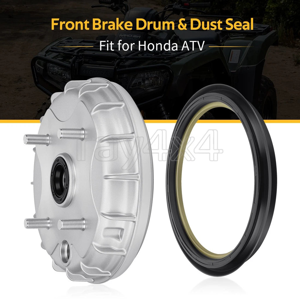 Front Brake Drum Hub & Dust Seal for Honda Rancher 350 TRX350TM (2000–2006)