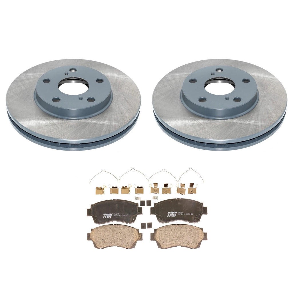 DuraGo Front Rotors & TRW Pro Ceramic Disc Brake Pads Kit for Avalon Camry ES300 (1995–2006)
