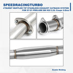 4" Burnt Muffler Tip Catback Exhaust System for Honda Prelude (1997–2001)
