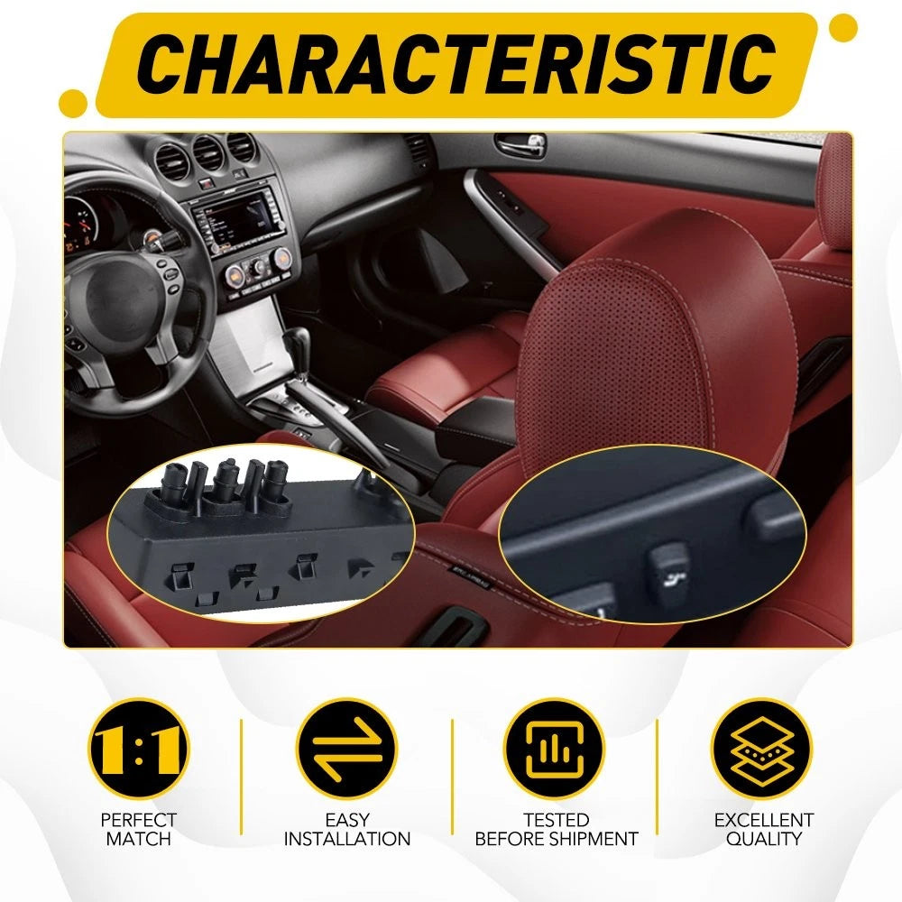 Power Seat Switch for Nissan Altima (2007–2012) 87066JA03A Black